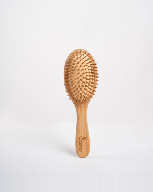Bamboo Hair Brush With Bristles - Vanraav