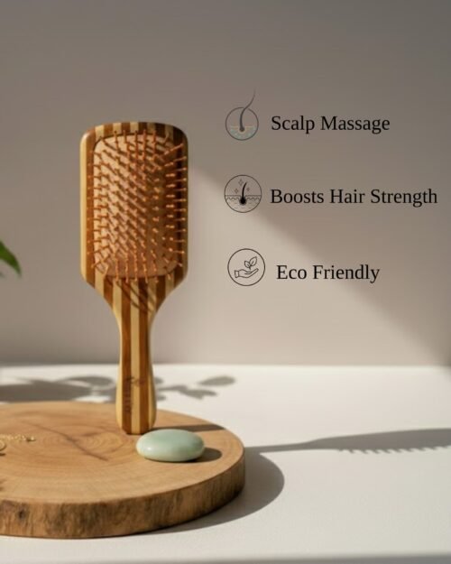 Bamboo Lineing Paddle Hair Brush - Vanraav