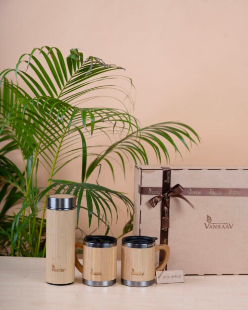 Bamboo Bottle & 2 Bamboo Mug Hamper – Vanraav