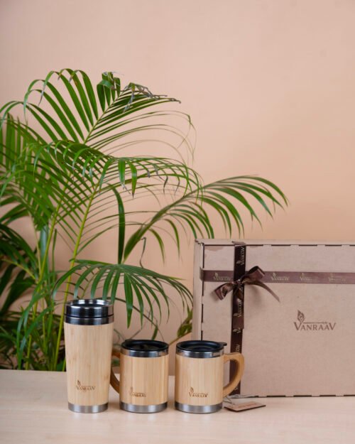 Bamboo Tumbler & 2 Bamboo Mug Hamper – Vanraav