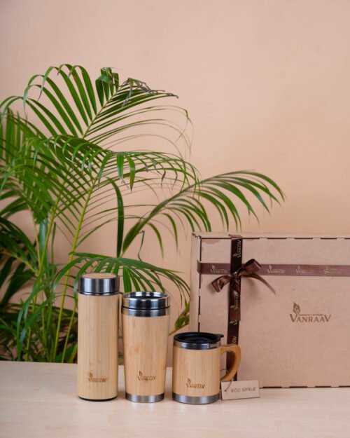 Bamboo Bottle, Bamboo Tumbler & Bamboo Mug Hamper – Vanraav